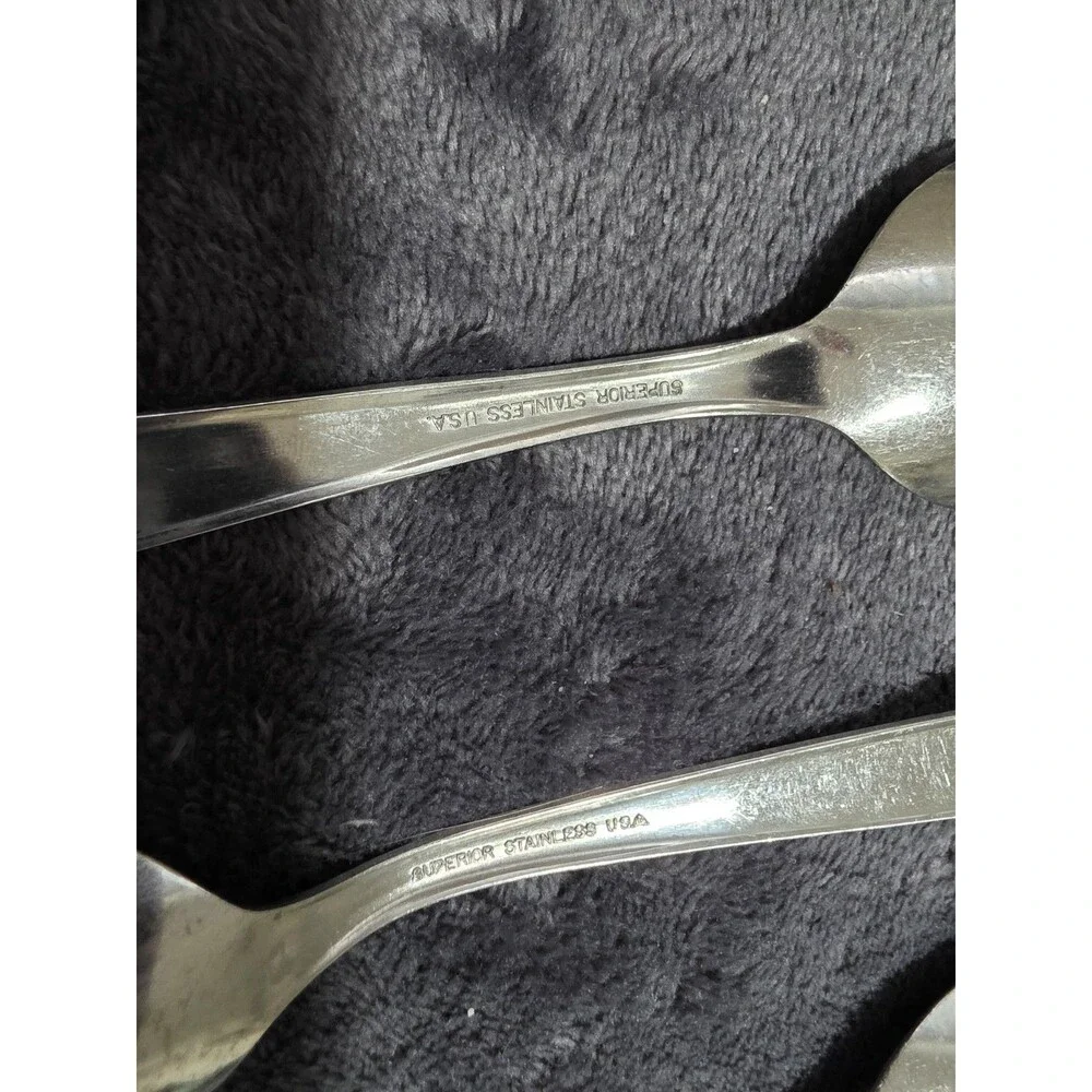 Vintage IMPERIAL USA Stainless Silverware FALCON/NOREEN Set of 6 Spoon Lot GuC